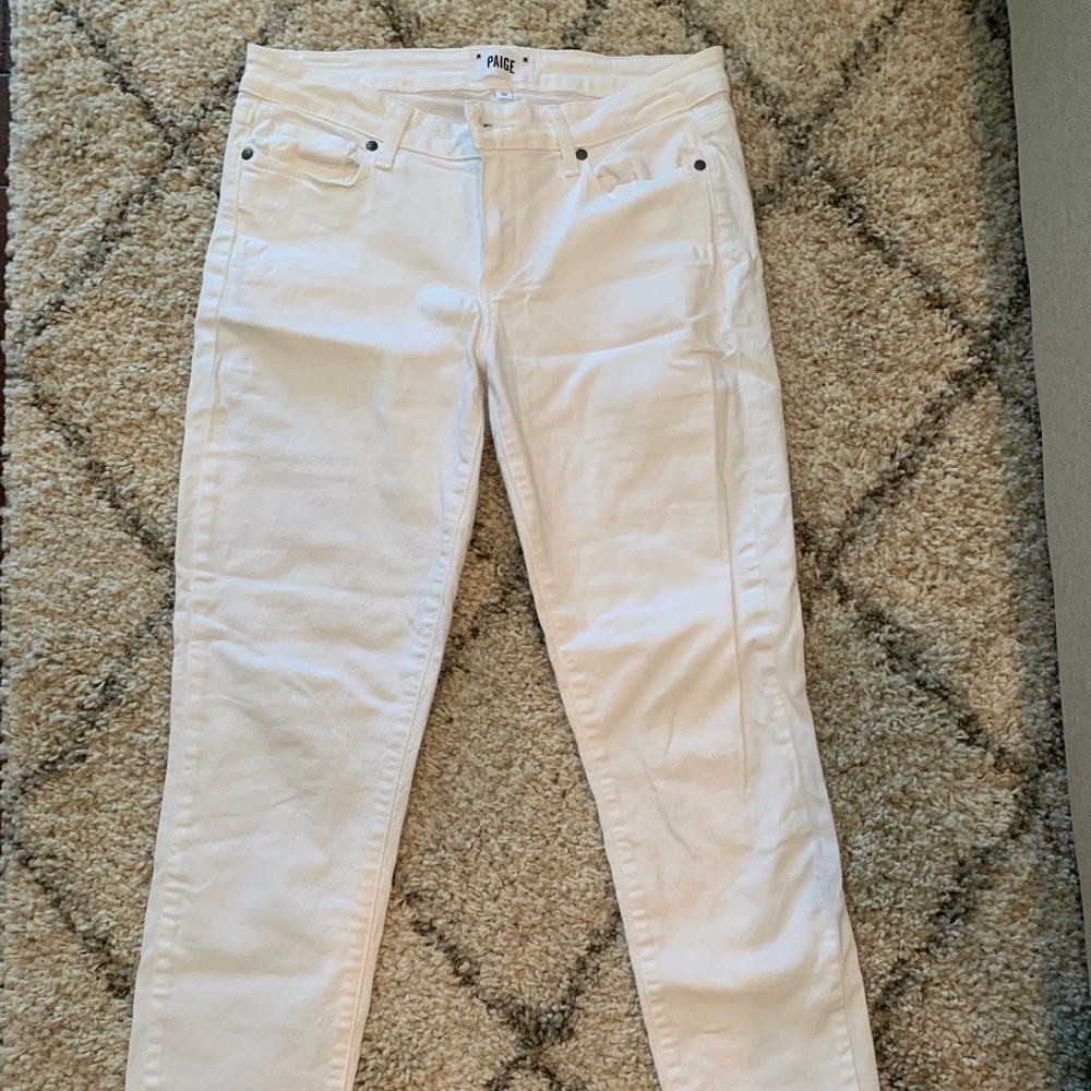 Paige Kylie crop White Jeans